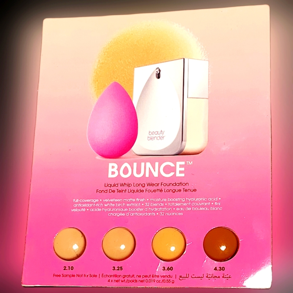 NWT BOUNCE Liquid Whip Long Wear Foundation DELUXE SAMPLE PK 2.1-4.3